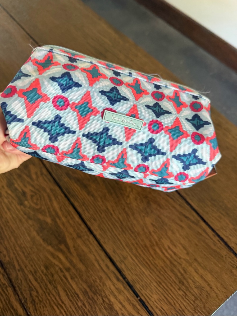 Vera Bradley Floral Makeup Bag Pouch Multicolor Zip Water GEO - Picture 11 of 11